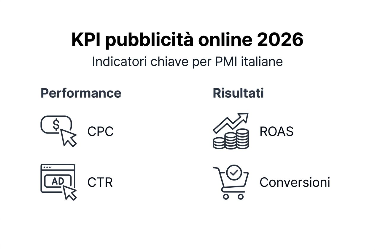 Infografica sui principali KPI della pubblicità online per le piccole e medie imprese